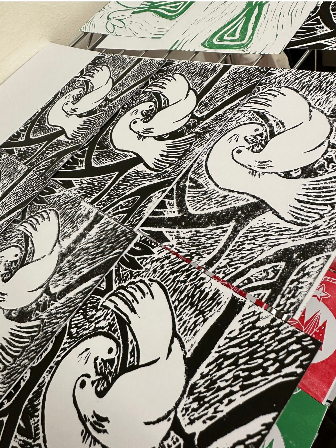 Lino Print Christmas card workshop with Sally Fairclough